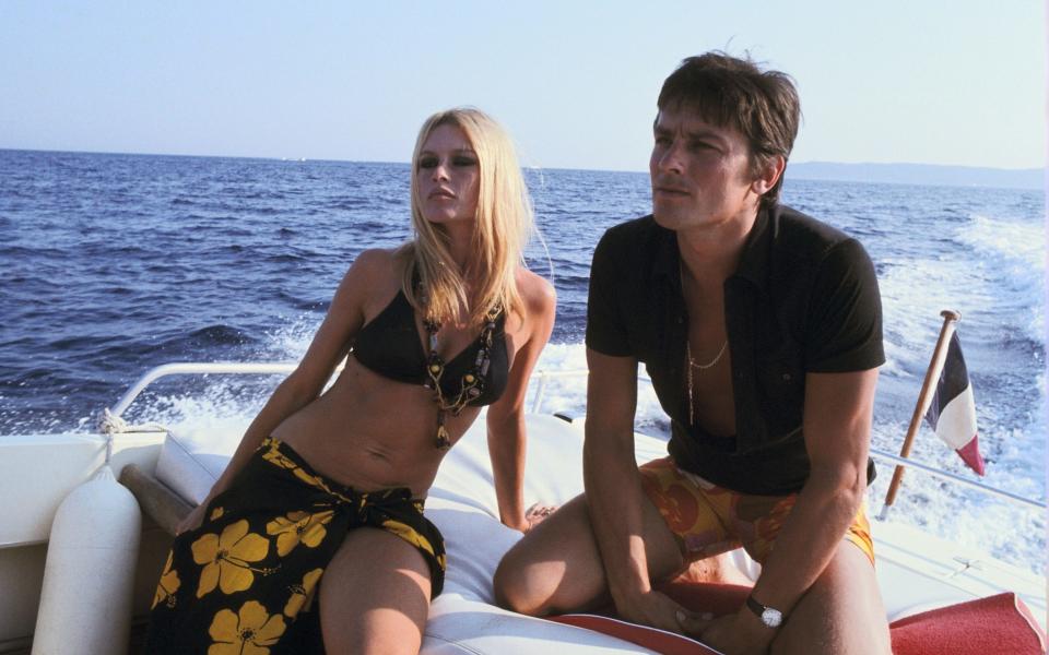 Brigitte Bardot and Alain Delon in 1968