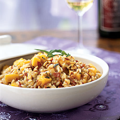 Risotto with Butternut Squash, Pancetta, and Jack Cheese