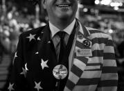 <p>Rick Neuhoff, a pledged delegate for Bernie Sanders, is shown on the convention floor Tuesday, July 26, 2016, in Philadelphia, PA. (Photo: Khue Bui for Yahoo News) </p>