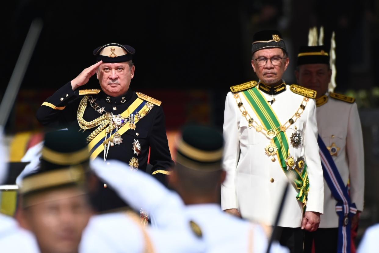 A photo of Malaysia's new Agong, and Prime Minister Anwar Ibrahim.