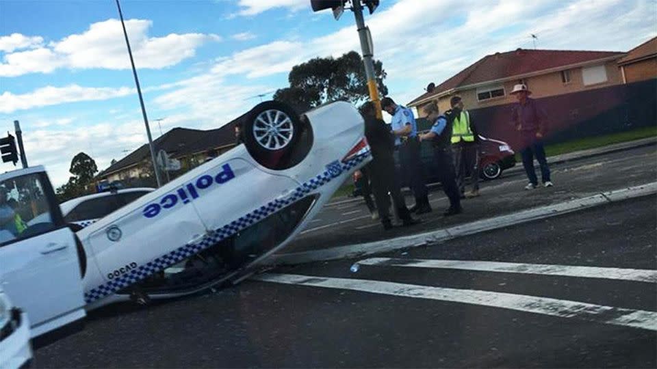 Katie drove past the crash site just moments after the collision on Hoxton Park road. Photo: Katie Anne/Supplied