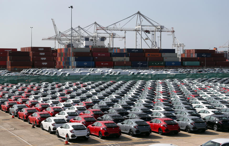 The UK car industry faces dire consequences if slapped with WTO trade tariffs in the EU. Photo: Andrew Matthews/PA via Getty