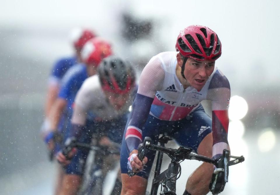 Dame Sarah Storey battled torrential rain to become Great Britain’s most successful Paralympian (Tim Goode/PA) (PA Wire)