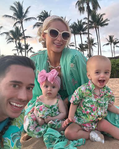 <p>Paris Hilton/ Instagram</p> Carter Reum and Paris Hilton with their kids Phoenix and London