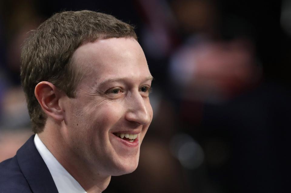 Facebook CEO Mark Zuckerberg testifies before a combined Senate Judiciary and Commerce committee hearing in the Hart Senate Office Building on Capitol Hill April 10, 2018 in Washington, DC (Getty Images)