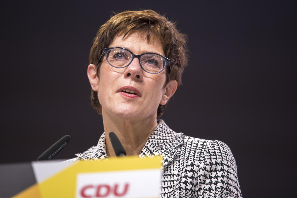 Annegret Kramp-Karrenbauer at CDU’s board meeting in Hamburg, Germany. Photo: Thomas Lohnes/Getty Images