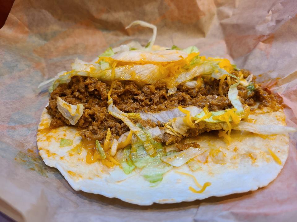 soft beef taco from taco bell opened up