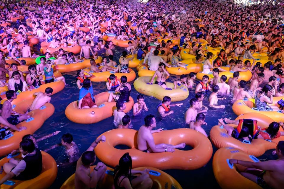 Revellers at the festival (AFP via Getty Images)