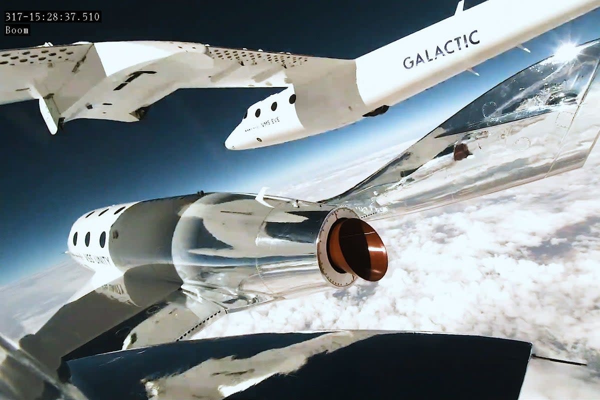 Three people reached the edge of space on Virgin Galactic’s first space tourism flight (PA Media)