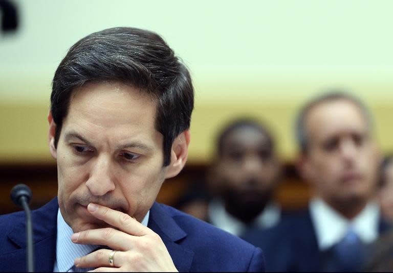 US Centers for Disease Control and Prevention Director Tom Frieden testifies in Washington, DC, on August 7, 2014
