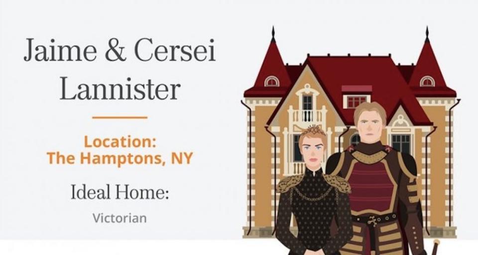 They may call Westeros home but Homes.com has imagined where in the United States our favorite Game of Thrones characters would wind up.