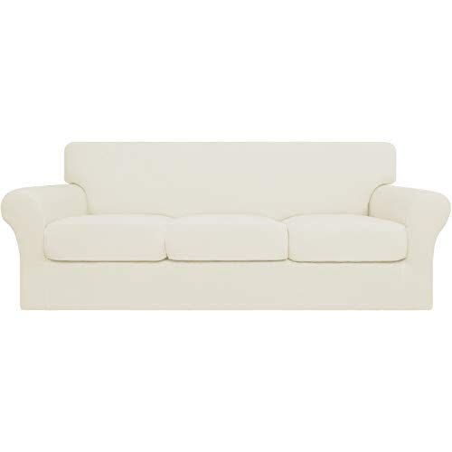 1) 4-Piece Stretch Soft Couch Cover