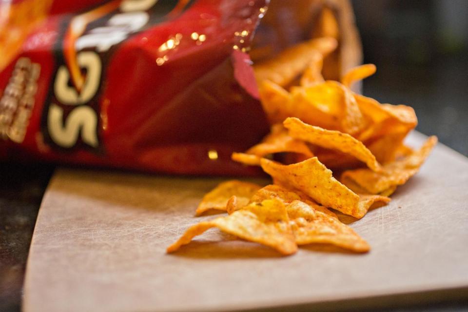 PHOTO: In this Sept. 28, 2016, file photo, a bag of Doritos brand snack chips is shown. (Bloomberg via Getty Images, FILE)