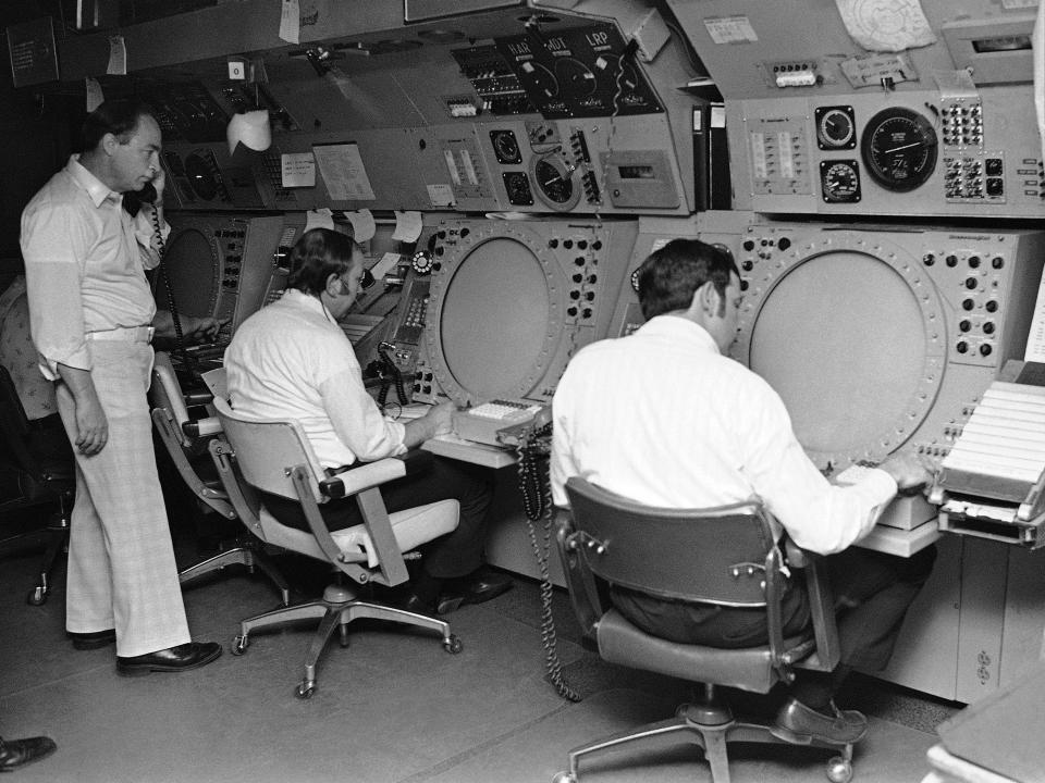 Air traffic control at Capital City Airport in 1979.