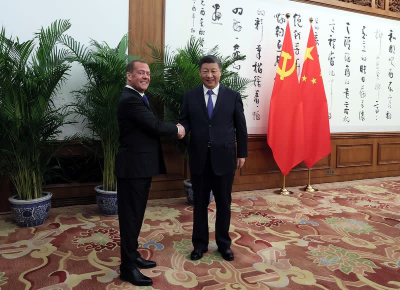 Deputy chairman of Russia's Security Council Medvedev visits China