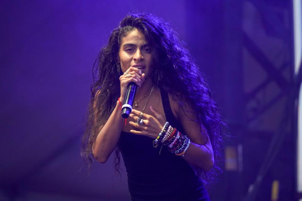 Jessie Reyez performs on day two of the Lollapalooza Music Festival on Friday, Aug. 4, 2023, at Grant Park in Chicago. (Photo by Rob Grabowski/Invision/AP) ORG XMIT: ILRG132