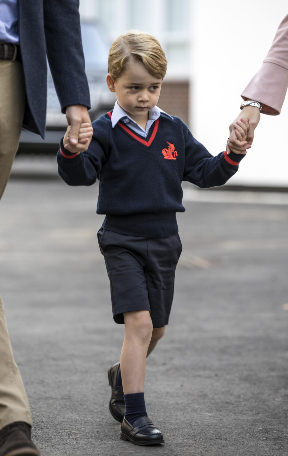 The four-year-old royal looked a little nervous [Photo: PA]