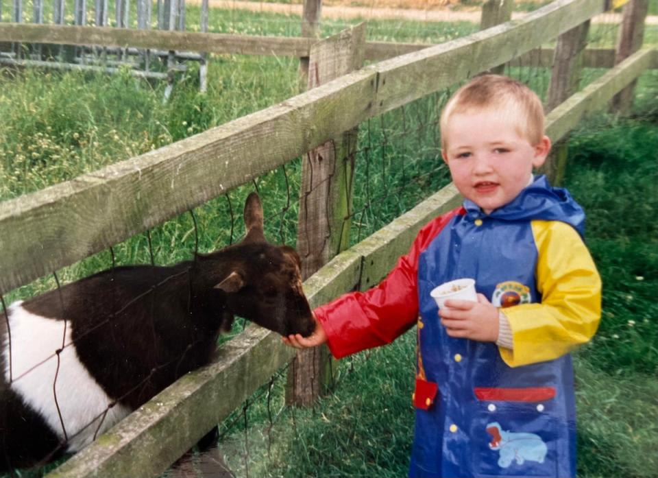 Nicholas at Marsh Country Farm aged four (Emma Thornton)