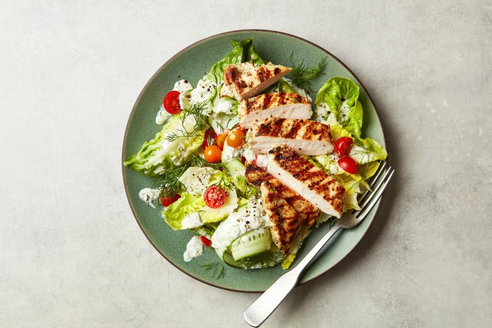 Grilled Chicken Salad With Creamy Any-Pickle Dressing