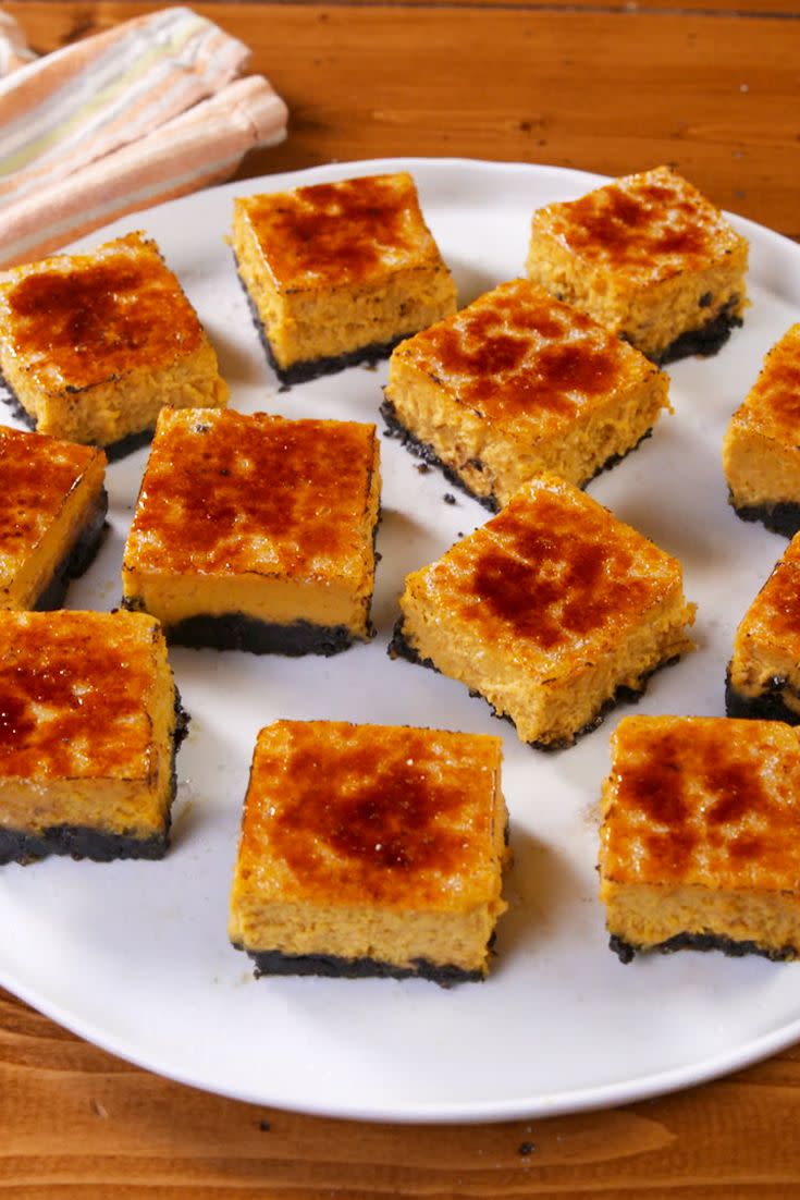 Pumpkin Crème Brûlée Cheesecake Bars