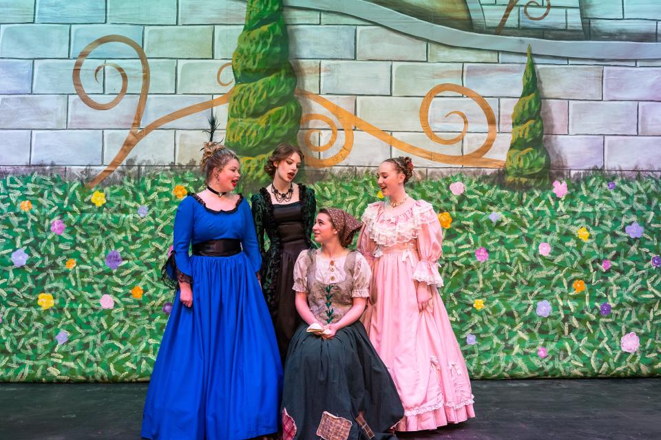 Bodi Parks, Phoebe Laur, Ashlyn Baum and Mabry Fristoe perform in Amarillo Little Theatre's presentation of Rodgers & Hammerstein's "Cinderella."