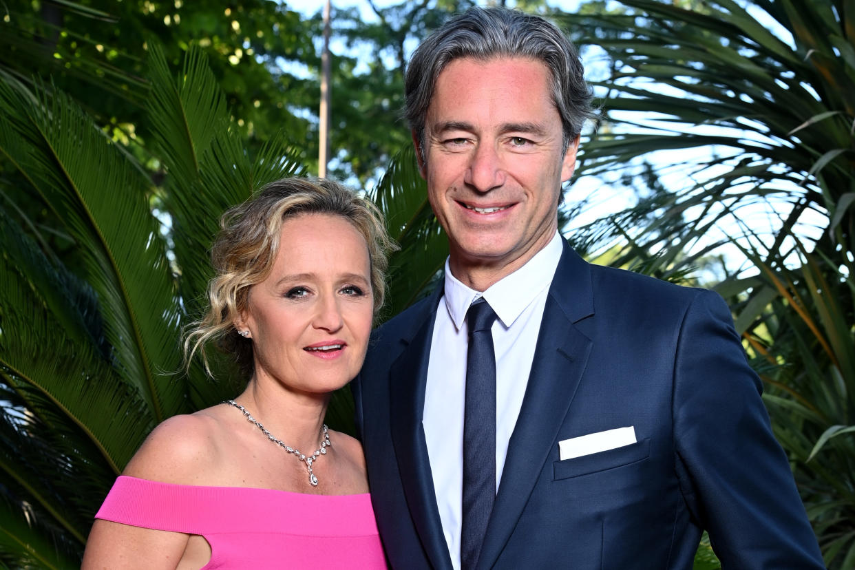 PARIS, FRANCE - JULY 02: Caroline Roux and Laurent Solly attend the 