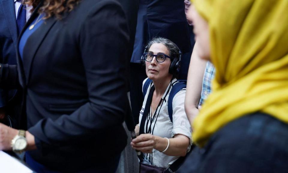 Sarah Koenig at the Baltimore City circuit courthouse on 19 September.