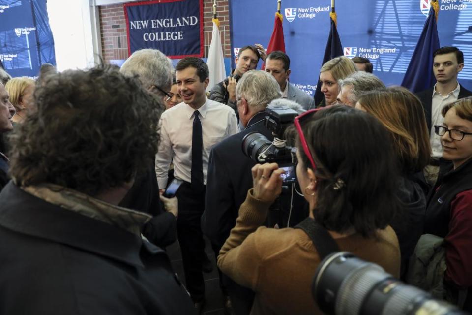 Buttigieg last week at a campaign event in New Hampshire.