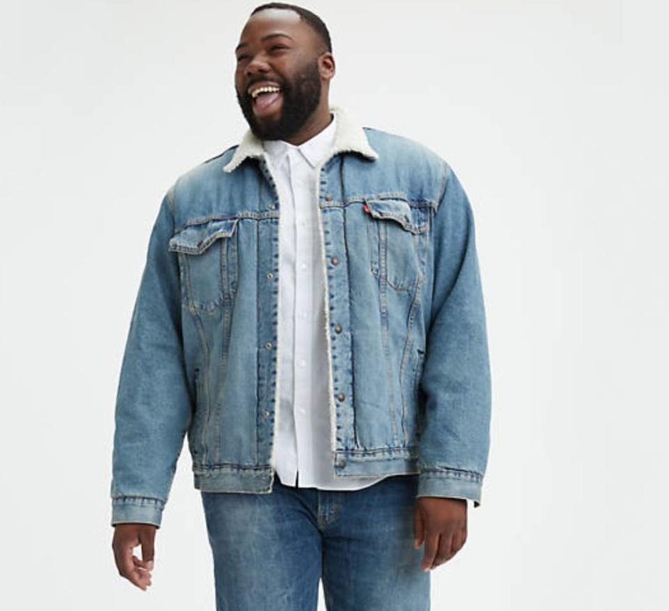This jacket comes in sizes 2XL to 5XL. <a href="https://fave.co/2NEVSVY" target="_blank" rel="noopener noreferrer"><strong>Find it at Levi's</strong></a>.