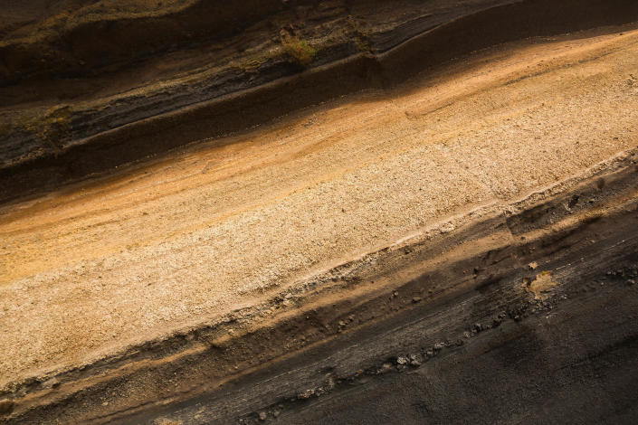 Sediment layers near de road at Teide National Park