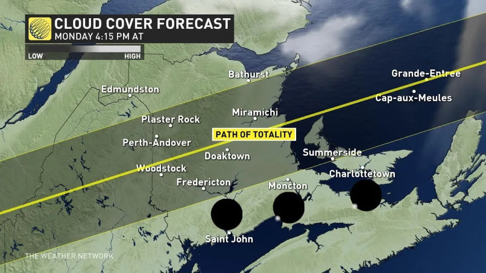 Maritimes Eclipse Cloud Forecast April 7 2024