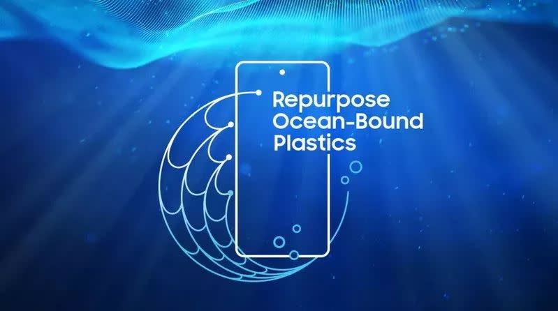  Samsung repurposing ocean plastics graphic. 