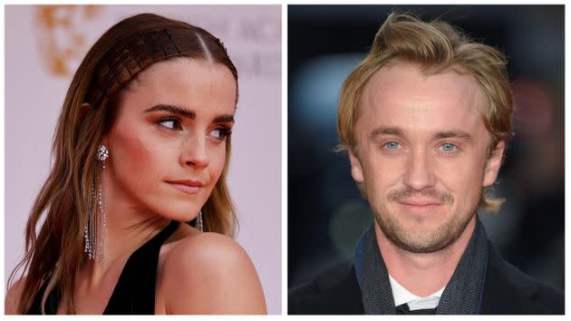 Emma Watson and Tom Felton. (Photo: TOLGA AKMEN via Getty Images/Karwai Tang via Getty Images)