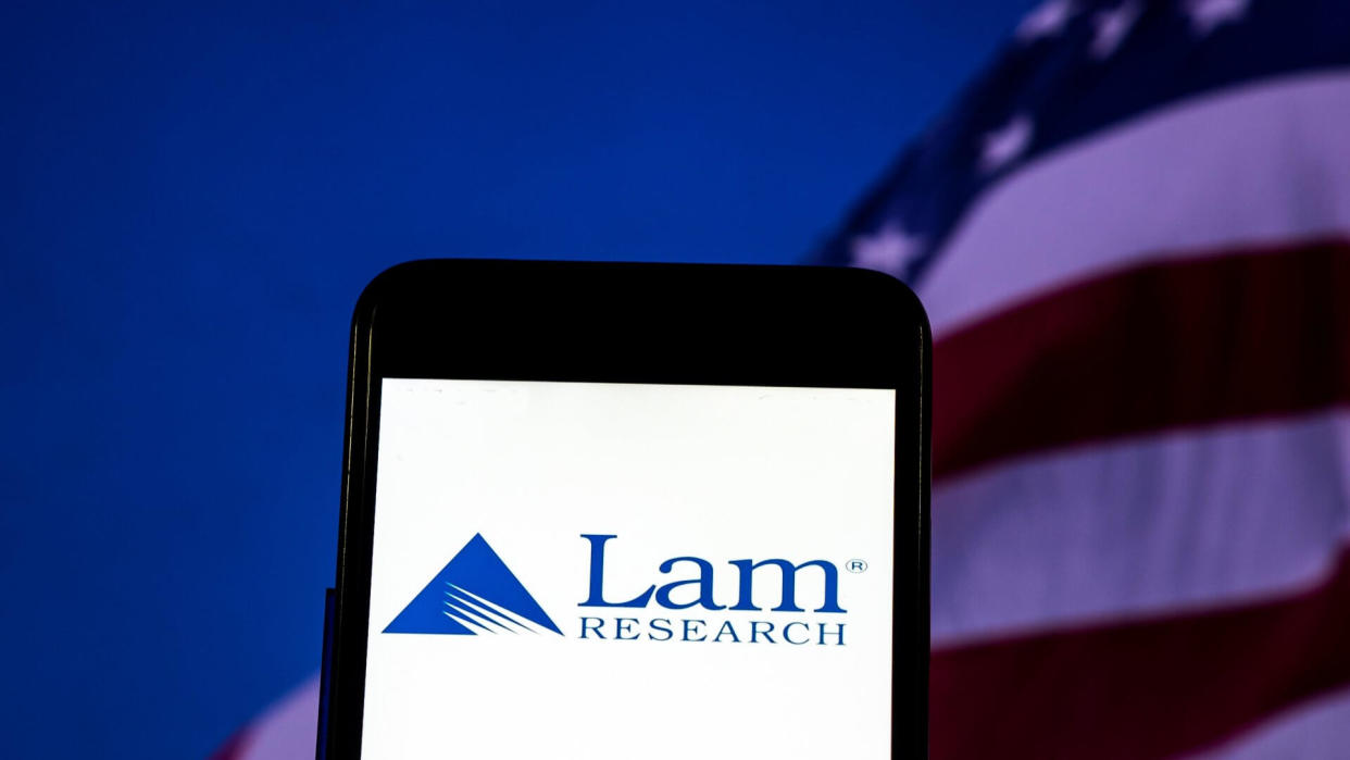 KIEV, UKRAINE - 2018/11/10:  In this photo illustration, the Lam Research Corporation logo seen displayed on a smartphone.