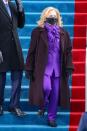 <p>Hilary Clinton also opted for a purple outfit by Ralph Lauren. </p>