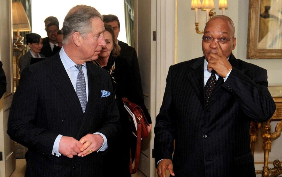 King Charles welcomed Jacob Zuma to the UK on a state visit in 2010 - John Stillwell/PA