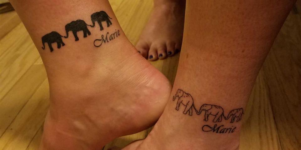 31) This Elephant Mother-Daughter Tattoo