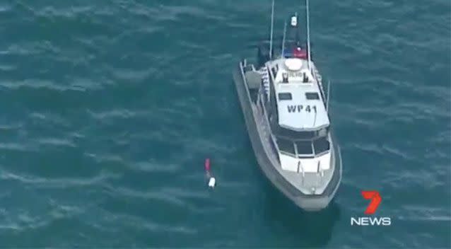 Rescue vessels attempt to locate the plane in the water. Source: 7News