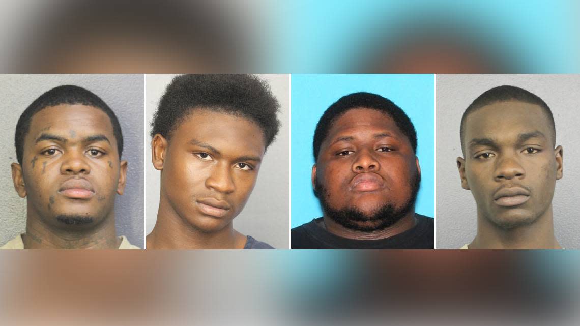 The four men indicted in the robbery and murder of XXXTentacion, from left: Dedrick Williams, Trayvon Newsome, Robert Allen and Michael Boatwright.