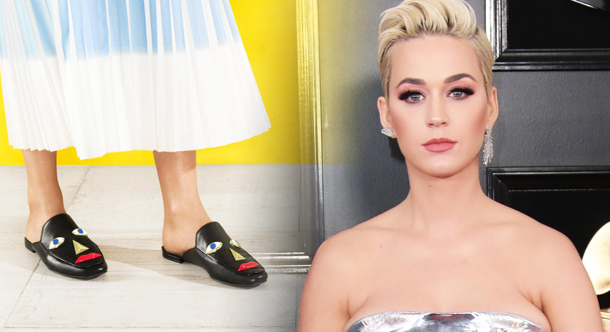 Katy Perry shared the offending ‘blackface’ shoe design back in August [Photo: Getty/Instagram]