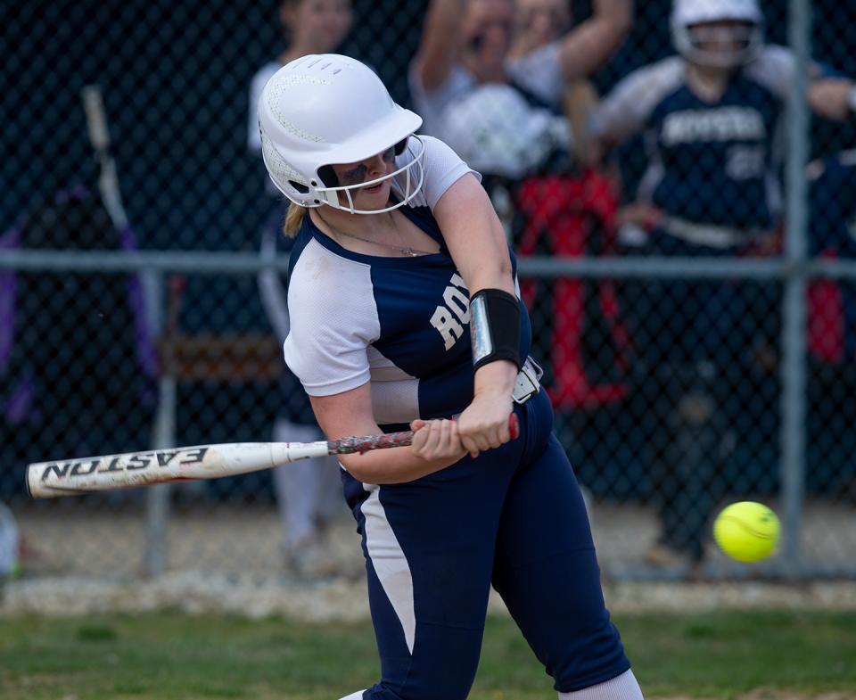 Kaitlyn Hammerschmidt takes a swing . Rootstown hosted Mogadore for softball on Tuesday, April 11.