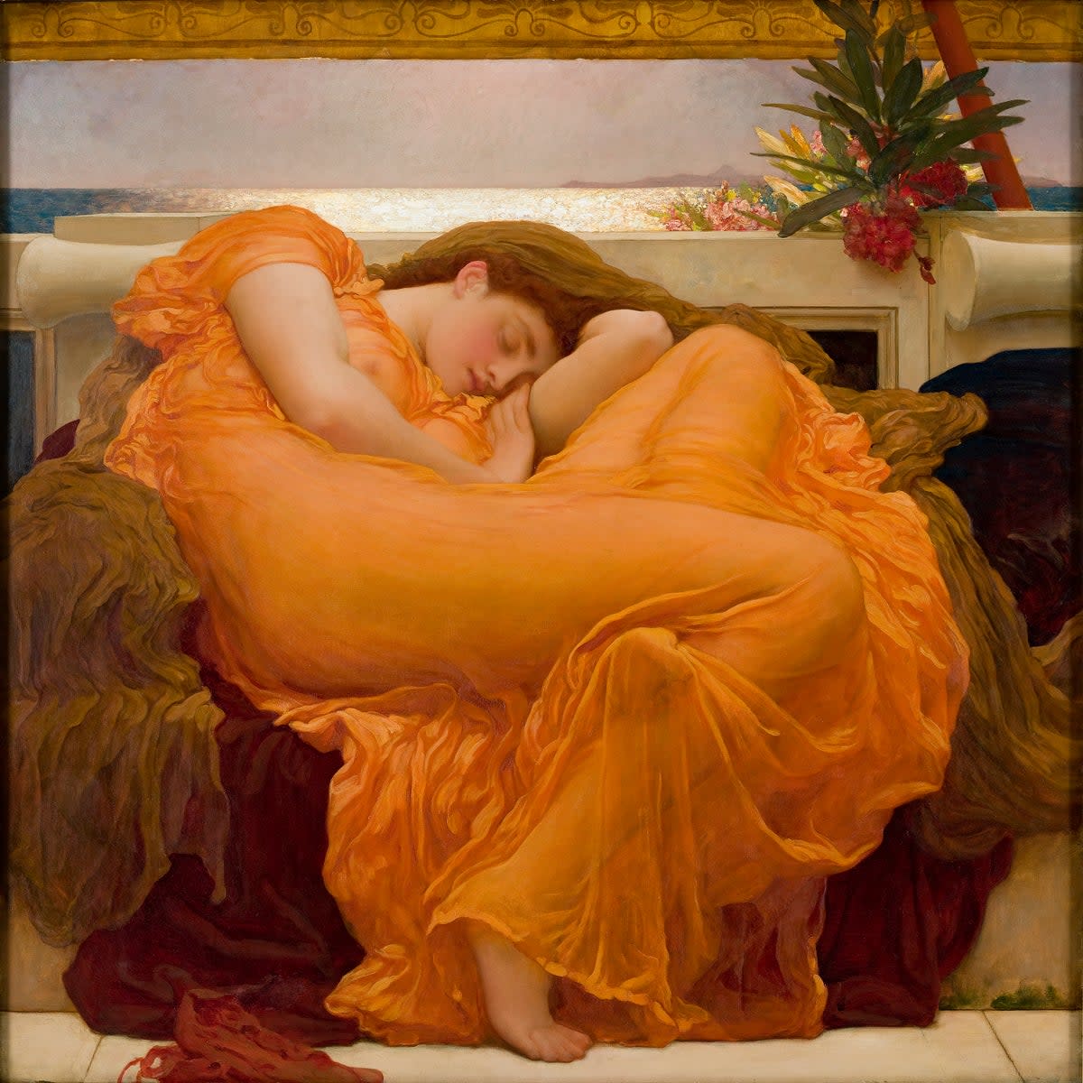 Frederic, Lord Leighton PRA, Flaming June, c. 1895. (Museo de Arte de Ponce. Luis A. Ferré Foundation, Inc.)