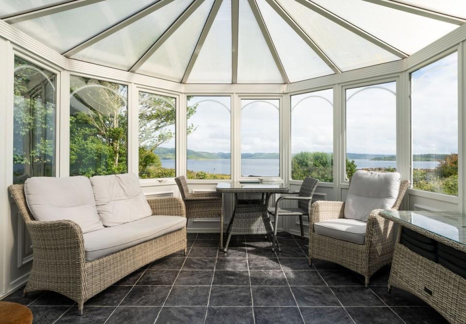 Views over the mouth of Loch Melfort from the house’s conservatory (Savills)
