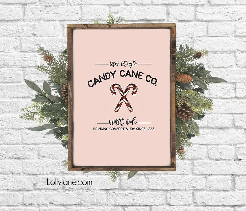 Printable 'Kris Kringle Candy Cane Co.' Artwork