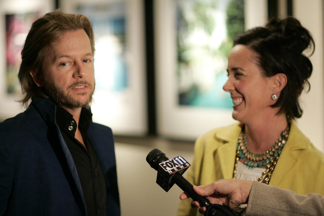 David Spade and Kate Spade during Photographer's Gallery Presents Slim Aarons Curated by Kate Spade at Fred Segal Cafe in West Hollywood, California, United States. (Photo by Chris Weeks/WireImage)