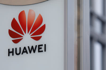 Logo of Huawei is seen in front of the local offices of Huawei in Warsaw, Poland January 11, 2019. REUTERS/Kacper Pempel