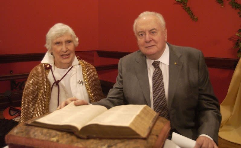 Margaret and Gough Whitlam. Mrs Whitlam died in 2012. Mr Whitlam said his wife of almost 70 years 'was a remarkable peron and the love of my life'. (Photo by Patrick Riviere/Getty Images).