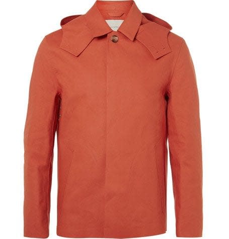 Mackintosh bonded-cotton raincoat, £725, Mr Porter