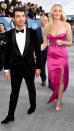 <p>The couple looked divine at their first show of awards season 2020. Sophie Turner wore a hot pink dress by Louis Vuitton and Joe Jonas looked dapper in a tuxedo with a bow tie.</p>