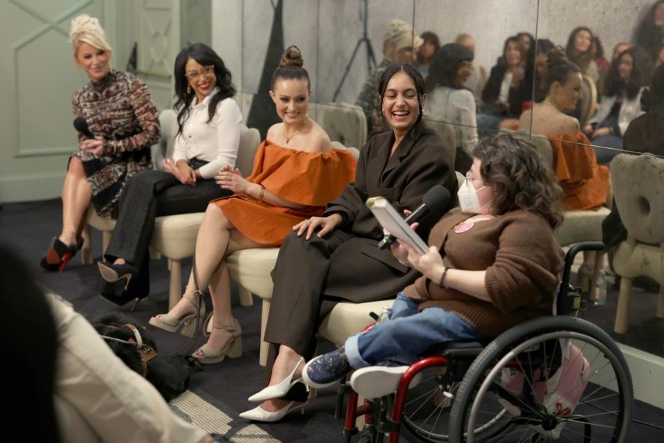 (L-R) Gigi Gorgeous, Liza Koshy, Molly Burke, Radhi Devlukia and Kristen Lopez at The Wrap's Power Women Summit, Maybourne Hotel, Beverly Hills, California on Dec 5, 2023.